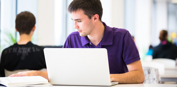 Student Working on Laptop