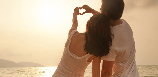 Young Couple Looking at Ocean